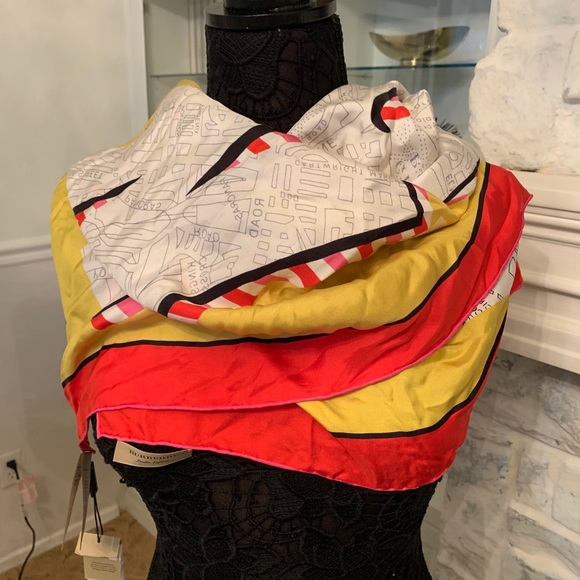 Burberry Multi London Map Silk Square Scarf/Wrap - Picture 8 of 14